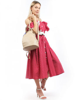 LACCOMA рюкзак Кэрри-L815-бежевый эко кожа хлопок