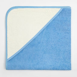 Полотенце уголок махровое Крошка Я, 75х75 см, цвет молочный/голубой, 100% хлопок, 360 г/м2  фото 6