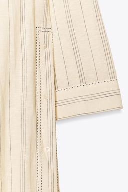 STRIPED LINEN BLEND TUNIC DRESS ZW COLLECTION - Zara фото 7