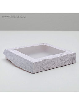 Цена за 5 шт. Кондитерская упаковка, коробка с ламинацией «Flowers», 20×20×4 см