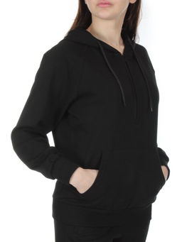 NOE07 BLACK Костюм спортивный женский (хлопок 90%, полиэстер 10%)