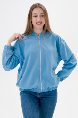 Бомбер из коттон фита небесный макси - Амадэль фото 7