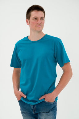 Футболка мужская из кулирки бледно-васильковый - Амадэль фото 2