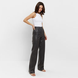 Брюки женские из экокожи MINAKU: Eco leather, цвет графит, размер 42