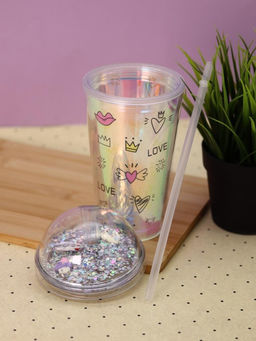 Тамблер iLikeGift "Love heart", purple (450 ml)