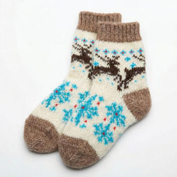 Аксессуар Носки вязаные дет арт.7419-дет ПОДАРОК ПОД ЕЛКУ