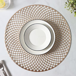 Набор салфеток сервировочных на стол Доляна Вира, 4 шт, d=38 см, цвет золотой  фото 9