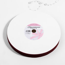 Лента бархатная, с золотым люрексом, 15 мм, 18 1 м, цвет бордовый №46 - Арт узор фото 2