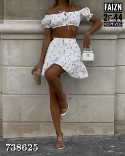 Женский летний костюм топ и юбка 738625