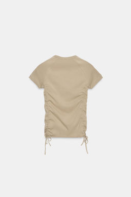 CAMISETA FRUNCES AJUSTABLES / Beige - Zara фото 5