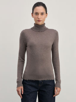 Водолазка с необработанным краем из шерсти / Zarina