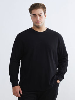 B?y?k Beden Bisiklet Yaka Erkek Sweatshirt