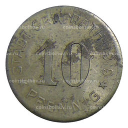 Монета 10 пфеннигов 1919 года Германия  Нотгельд Графрат