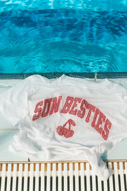 CAMISETA PARCHE VICHY / Blanco