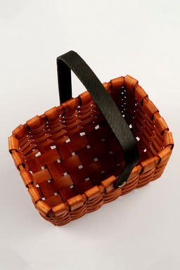 Корзина плетёная для хранения, 22×15×12 см, ручка h=14 см, секвойя, коричневая, Greengo