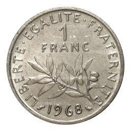 Монета 1 франк 1968 года Франция