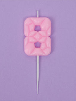 Цена за 3 шт. Свеча для торта «Цифра 8», светло-розовая