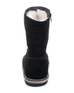 Полусапоги женские на войлочной подошве., Черные. Замша. Молния. Подклад овчина.