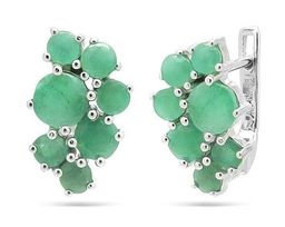 Серьги из серебра изумруд берилл, Биргит