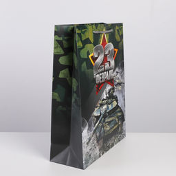 Пакет подарочный ламинированный, упаковка, «Танки», L 31×40×11.5 см