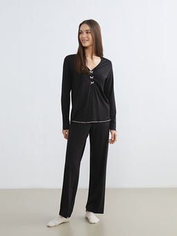 V Yaka Kad?n Pijama Tak?m