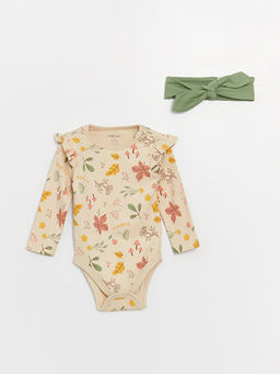 Bisiklet Yaka Uzun Kollu Bask?l? K?z Bebek 3l? Tak?m - Waikiki фото 2