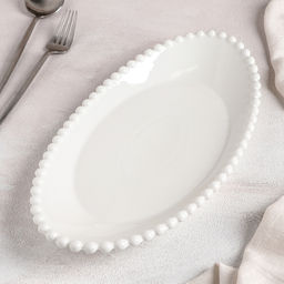 Блюдо керамическое «Классика», 32×17×6 см, цвет белый