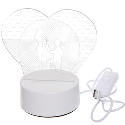 Светильник ночник "3D-Влюбленные" на пластиковой подставке, с включателем USB