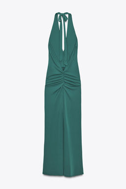 GATHERED HALTERNECK MAXI DRESS - Zara фото 8