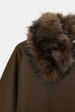 ZW COLLECTION FAUX SHEEPSKIN COLLAR PARKA - Zara фото 9