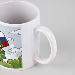 Кружка керамическая с сублимацией 23 февраля. Кот, 320 мл