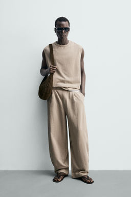 SUDADERA TANK RELAXED FIT TEXTURA / Beige