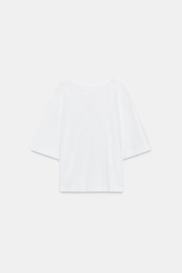 CAMISETA ESCOTE PICO / Blanco - Zara фото 6