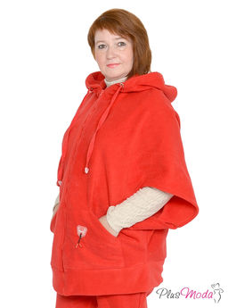 Толстовка-пончо Модель №954 размеры 44-84 - Plusmoda фото 4