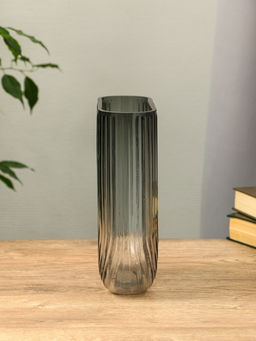 Ваза «Айрис», 23.5×17×7 см, стекло, серая