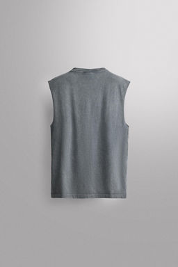 CAMISETA TANK RUNNING ALGOD?N / Azul lavado