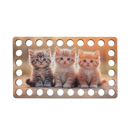 Заготовка для декорирования Love2art ДВ-04 Набор донышек для вязания Матовый фанера 12 х 7 х 0.4 см 4 шт 04 Котята