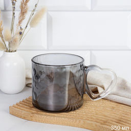 Цена за 2 шт. Кружка 350 мл Сердце / ZB1002P /уп 48/ ШТУЧНО дымка