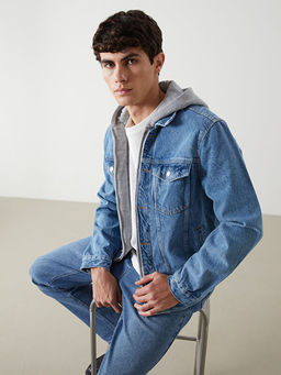 Standart Kal?p Erkek Jean Ceket