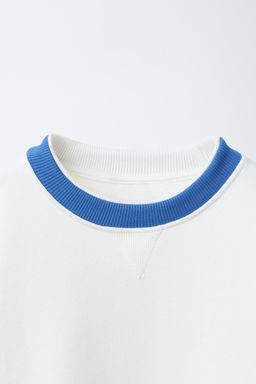 SWEATSHIRT WITH CONTRAST RIB NECK - Zara фото 9