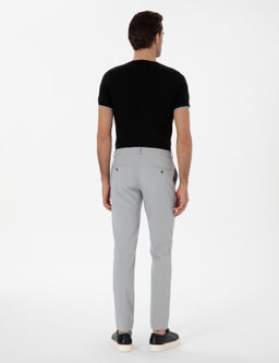 A__k Gri Slim Fit Beli Ba_c_kl_ Esnek Klasik Pantolon