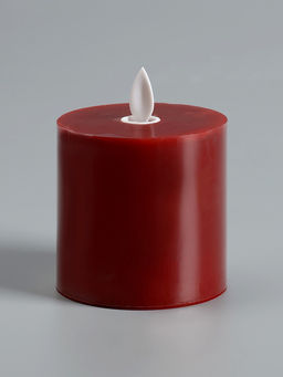 Светодиодная свеча восковая «Глубокий красный», 10×7 см, от батареек АААx3, свечение тёплое белое