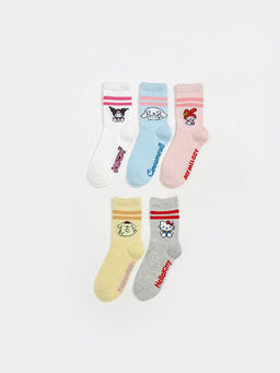 Hello Kitty Desenli K?z ?ocuk Soket ?orap 5li