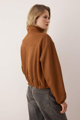 Camel Regular Dik Yaka Astarl? Suet Bomber Mont TWOAW26MO00161 - Trendyolmilla фото 5