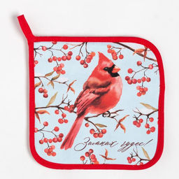 Цена за 2 шт. Набор кухонный Winter birds варежка-прихватка 20×28 см, прихватка 19×19 см,100%хлопок