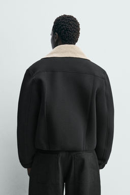NEOPRENE-EFFECT JACKET WITH CONTRAST COLLAR - Zara фото 3