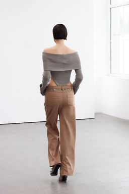 Limited Edition Vizon Premium/Ozel Iplik Fitilli Carmen Yaka Triko Body Kazak TWOAW25KZ00321 - Trendyolmilla фото 6