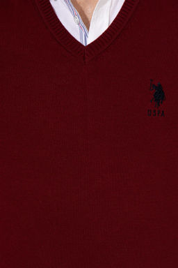 U. S. Polo Assn Мужской бордово-красный базовый свитер - U.s. polo assn фото 12