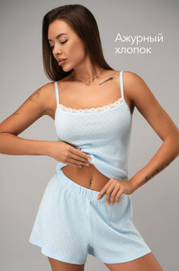 Женская пижама с шортами из ажурного хлопка Happyfox