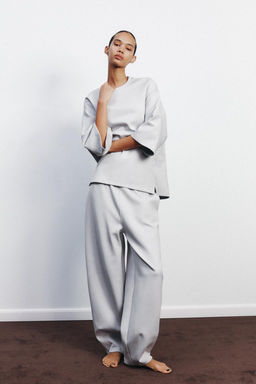 INTERLOCK COCOON TROUSERS - Zara фото 9
